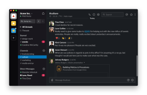 slackのダークモード表示画面