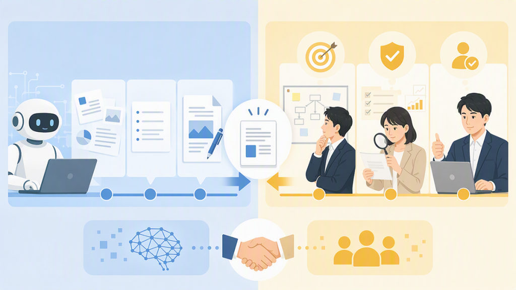 AIが得意な作業と人が担うべき判断を先に分ける
