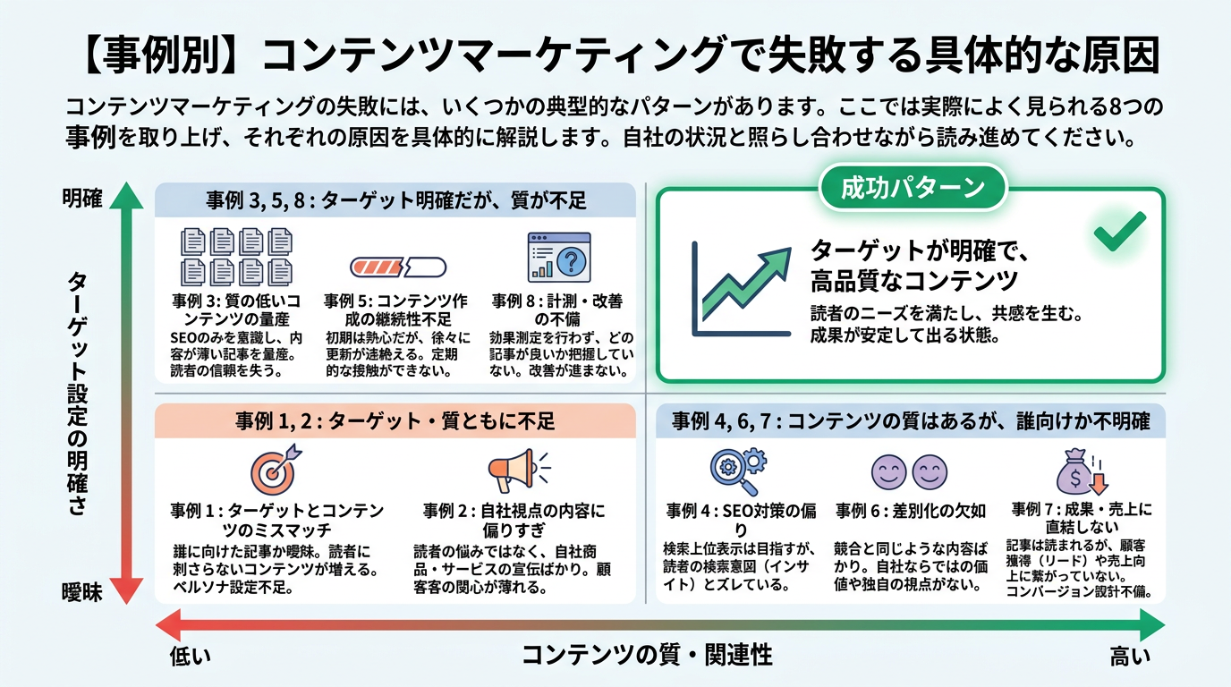 【事例別】コンテンツマーケティングで失敗する具体的な原因