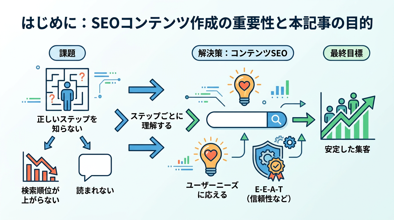 SEOコンテンツ作成の全体像と本記事で解説する内容