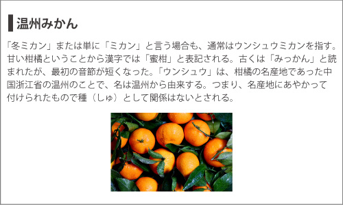 説明例:温州みかん
